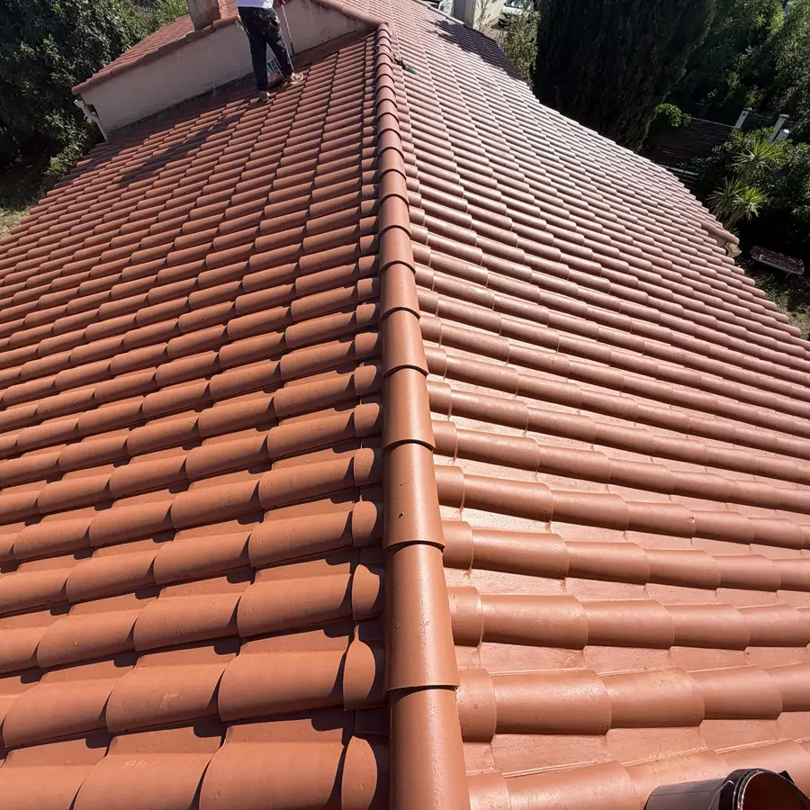 Artisan RM PROTECT sur une toiture en tuiles rénovée